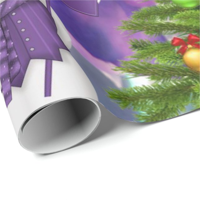Christmas Wrapping Paper Snowman Purple (Roll Corner)