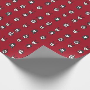 Christmas Wrapping Paper - Snowman - Santa - Red