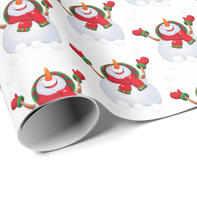 Christmas Wrapping Paper-Snowman Wrapping Paper (Roll Corner)