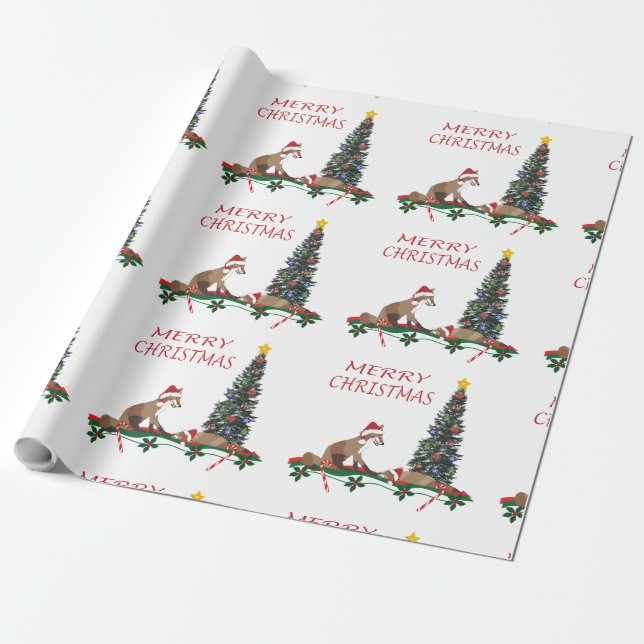 Christmas wrapping paper, wildlife  paper (Unrolled)