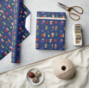 Christmas wrapping paper with capybaras