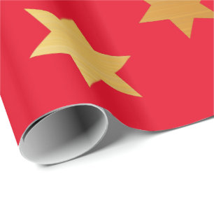 Christmas wrapping paper with golden stars