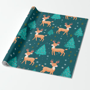 Christmas Wrapping Paper with Reindeer
