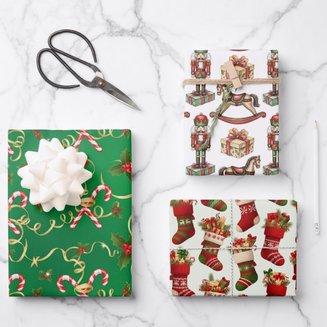 Christmas Wrappings  Wrapping Paper Sheet (Front)