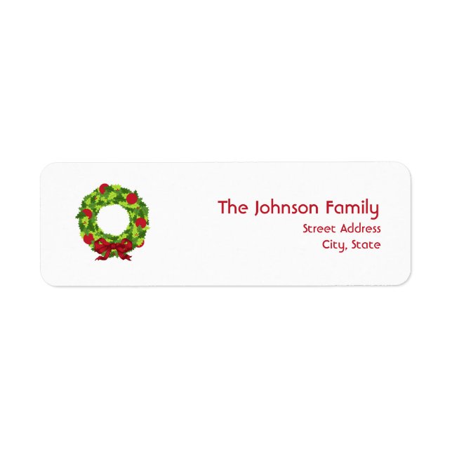 Christmas Wreath Address Label Return Address Label (Front)
