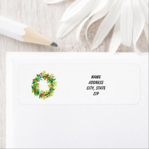 Christmas Wreath Address Label Return Address Label