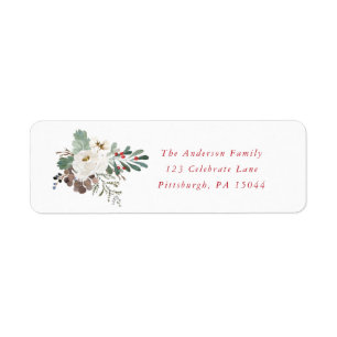 Christmas Wreath Address Label Return Address Label