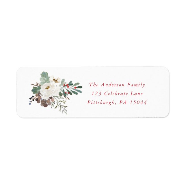 Christmas Wreath Address Label Return Address Label (Front)