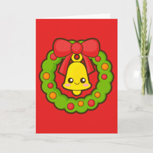 Christmas Wreath and Bell Holiday Card