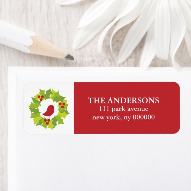 Christmas Wreath and Bird Labels (Insitu)