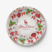Christmas Wreath Art Paper Plate