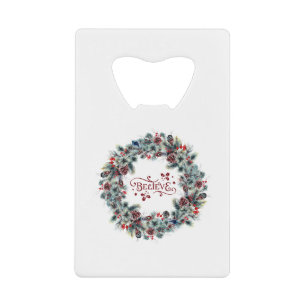 Christmas Wreath BELIEVE Typography