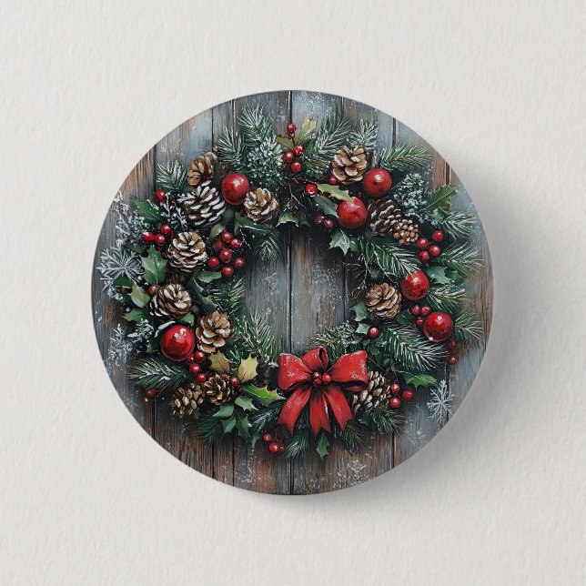 Christmas Wreath Button (Front)