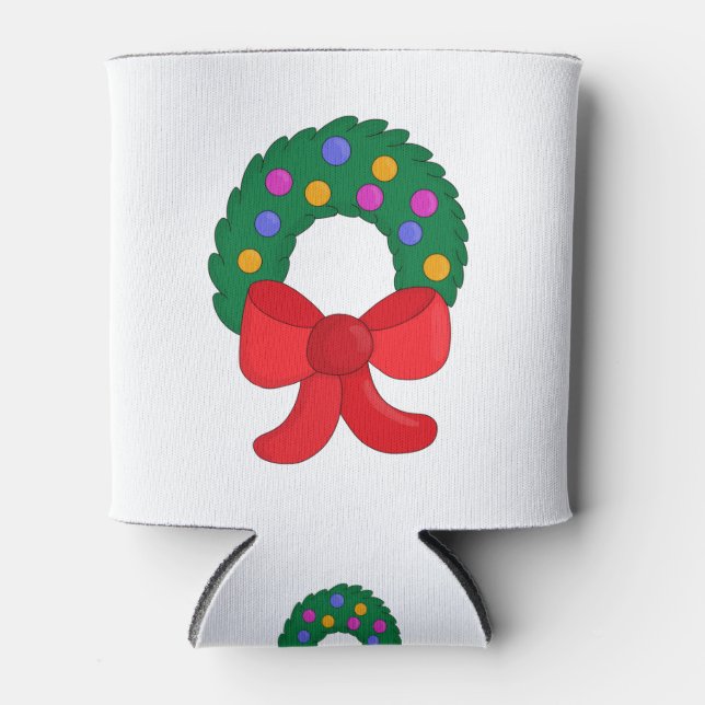 Christmas Wreath Can Cooler (Front)