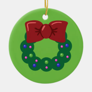 Christmas Wreath Ceramic Tree Decoration