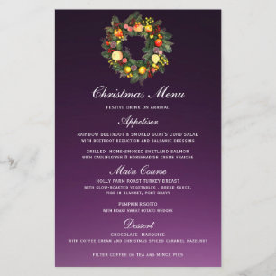 CHRISTMAS WREATH   CHRISTMAS MENU