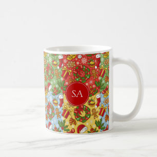 Christmas wreath, Christmas Ornaments, Santa's Hat Coffee Mug