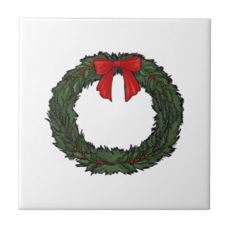 Christmas Wreath Classic Ceramic Tile