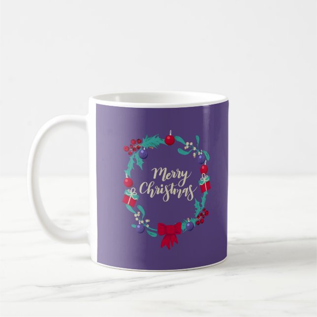 Christmas Wreath Coffee Mug (Left)