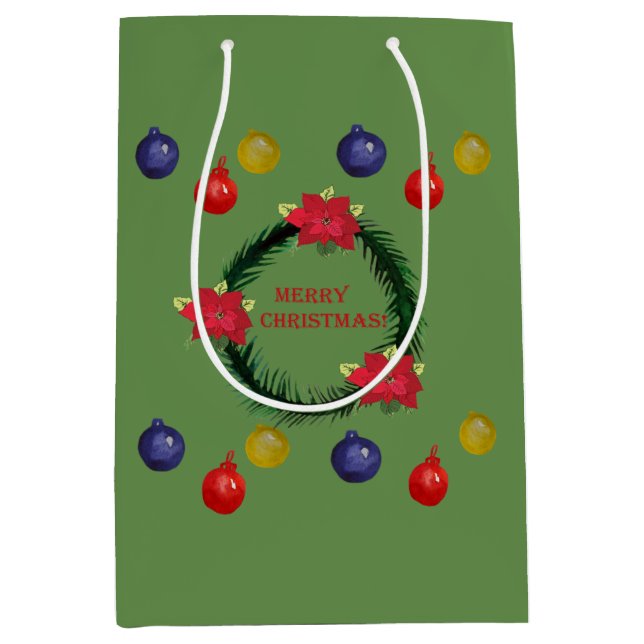 Christmas Wreath Decorative  Gift Bag (Front)