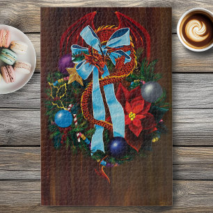 Christmas Wreath Dragon Jigsaw Puzzle