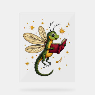 Christmas Wreath Dragonfly Acrylic Sign