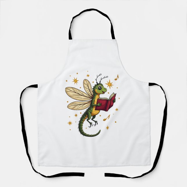 Christmas Wreath Dragonfly Apron (Front)
