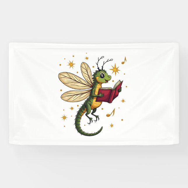 Christmas Wreath Dragonfly Banner (Horizontal)