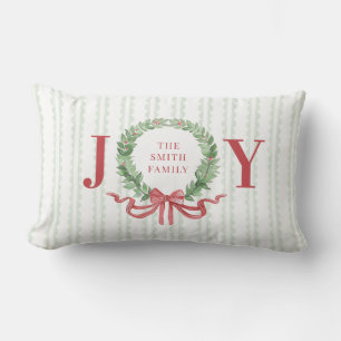 Christmas Wreath Faily Joy Lumbar Cushion