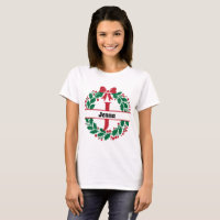 Christmas wreath Family Matching Name letter J