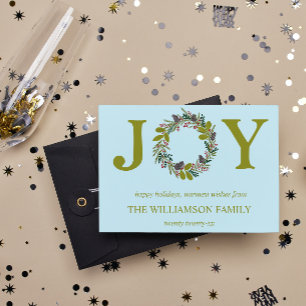 Christmas wreath Floral Family Name Holiday  Invitation