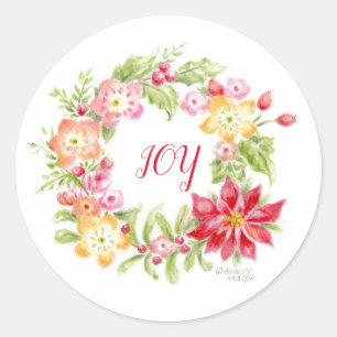 Christmas Wreath Floral Medley Stickers