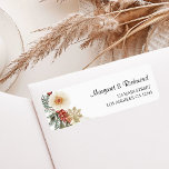 Christmas Wreath Floral Winter Wedding Address Return Address Label<br><div class="desc">Add a touch of elegance to your wedding invitations with our 'Christmas Wreath Floral Winter Wedding  Address labels". Get yours now and make a stylish statement!</div>