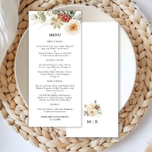 Christmas Wreath Floral Winter Wedding Menu