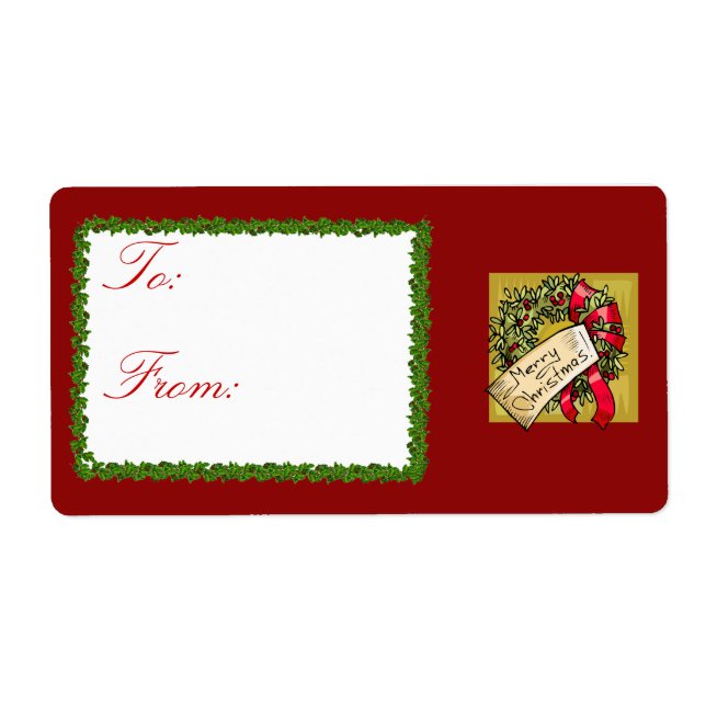 Christmas Wreath Gift Labels (Front)