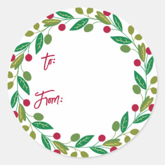 Christmas Wreath Gift Stickers