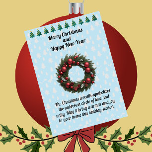 Christmas Wreath Greetings Holiday Card