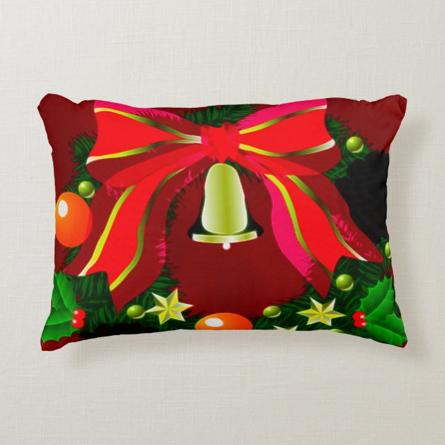 Christmas Wreath HOLIDAY ACCENTS Decorative Cushion (Front)