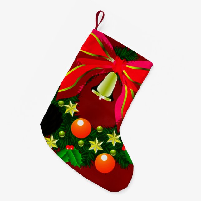 Christmas Wreath HOLIDAY DECOR Small Christmas Stocking (Front (Hanging))