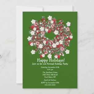 Christmas Wreath Holiday Party Invitation