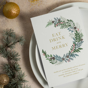 Christmas Wreath Holiday Party Invitation