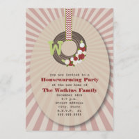 Christmas Wreath Housewarming Party Invitation