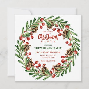 Christmas wreath  invitation