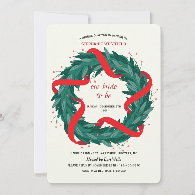 Christmas Wreath Invitation (Front)