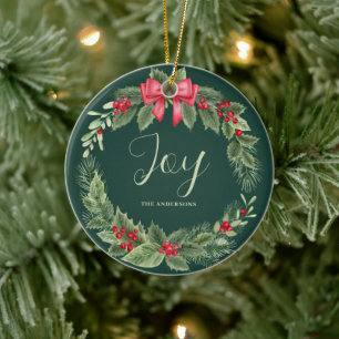 Christmas Wreath Joy Ornament