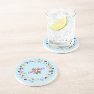 Christmas Wreath Joyful Greetings Collection Coaster