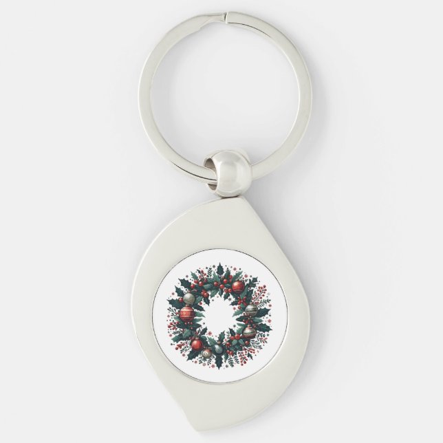 Christmas Wreath Key Ring (Front)