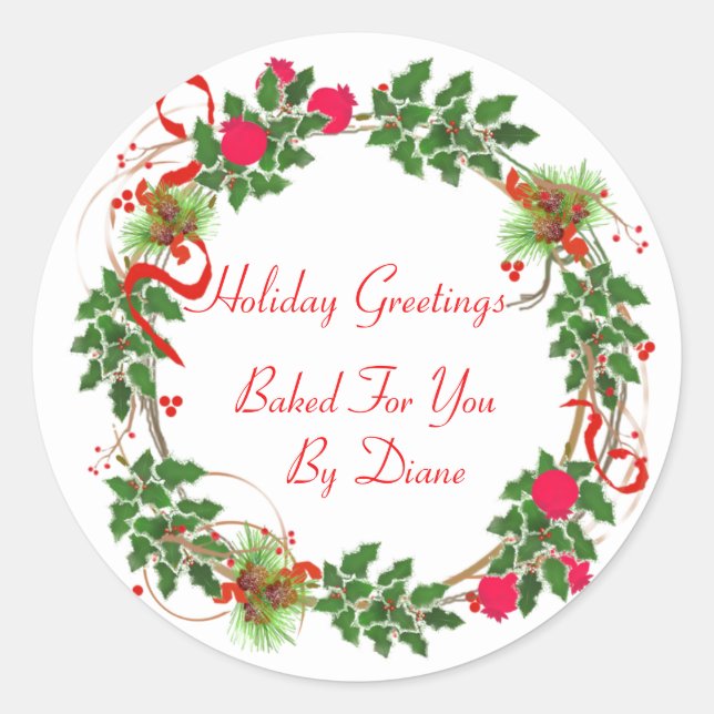 Christmas Wreath Labels (Front)