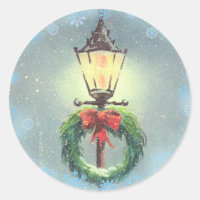 CHRISTMAS WREATH & LAMP by SHARON SHARPE