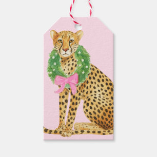 Christmas Wreath Leopard  Gift Tags